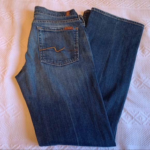 7 For All Mankind Bootcut Blue Jeans Size 31 - Picture 1 of 9